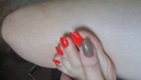 Braga Feet - Worship My Long Fingers With Red Nails