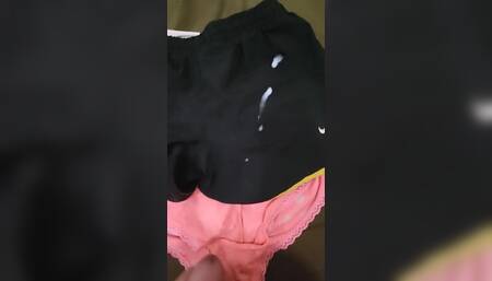 Cum on Her Panties and Nike Shorts After Her Workout