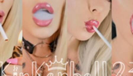 Chain smoking close-up compilation with gloves