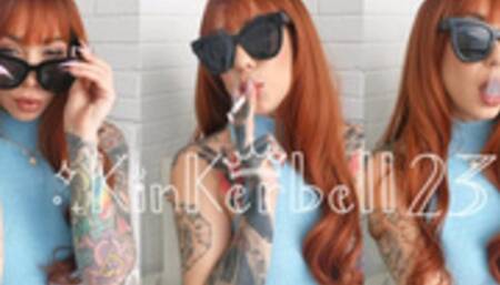 Smoking with sunglasses