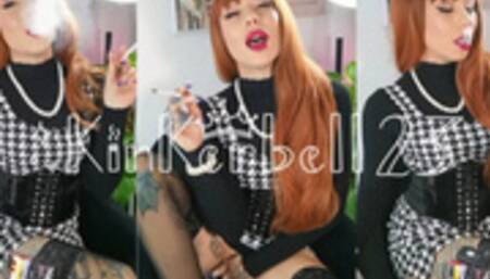 Naughty step-mum caught smoking