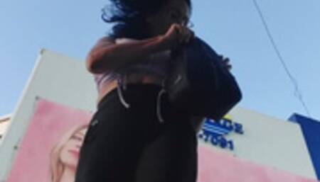 Giantess Milf unaware accidentally crushes you as she Towers over you Buildings and billboards as she takes a walk with her purse and stops to look thru it then steps on you with her giant flip flop