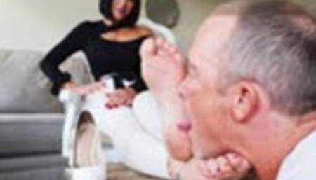 Humiliating the lowly foot cleaner!