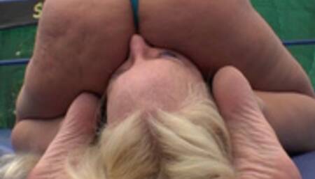 Martial Artist Battles Wrestler-Tit Squeezes, Facesits & Ass Smothers-Constance vs Liz Lightspeed Pt2