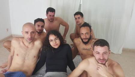 Moroccan teen Lily gets A LOT OF COCKS for her gangbang
