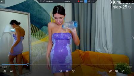 Watch crystalblush oops pussy flash & wet see thru dres