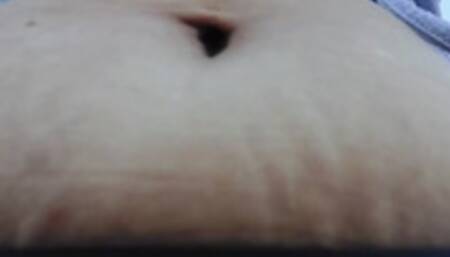 pretty in purple under Latina milf Giantess Bouncy bloated Belly Bouncy as she walks while occasionally fingering her BellyButton in a crop top