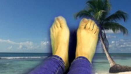 Relax by watching Miss Minnie's bare feet and listening to the sound of ocean waves