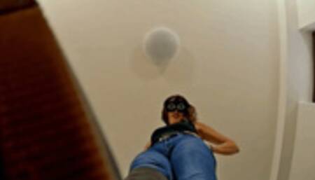 Crushing you under my boots, tiny slave!