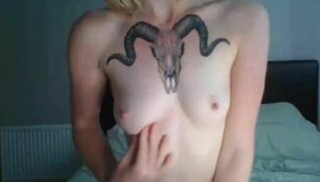 Exquisite British lady rubs her sweet little pussy