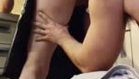 Subservient maid Kitty has squirting orgasms in the kitchen and cleans up after herself MP4 720p