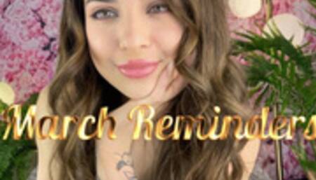 March Reminders