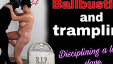 Ballbusting CBT Trampling My Slave After Bad Oil Massage