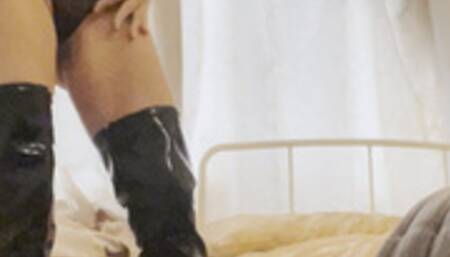 cum with electric toothbrush pvc boots butt plug