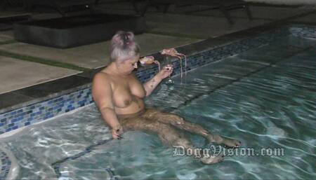 Mature Night Time Nude Swimming