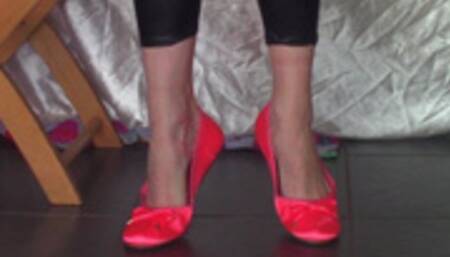 Coral Satin Flats Worship