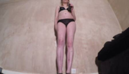 Chelsea's Hard Wood Wedge Shoes Bra & Panties FLOOR CAM (4K)