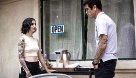 Waitress anal fucked by clients twin