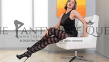 Modeling Calzedonia Chevron 20 Sheer Eco Black Pantyhose Tights - 4K