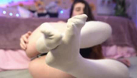 Dirty talking while I strip out of my socks