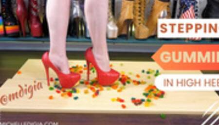 Watch me Step on these Gummy Candies In High Heels