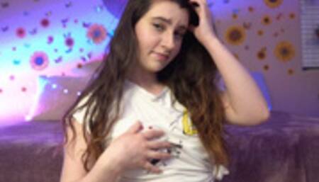 Dirty talking while I spray my tits