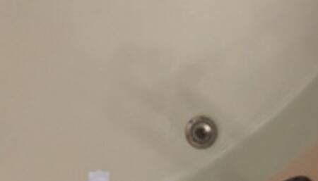 Carissa in Overall shorts and Keds in the bathtub--masturbation and orgasm fun!