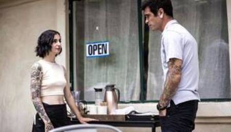 Petite waitress Stevie Moon anal fucked by asshole client his twin brother