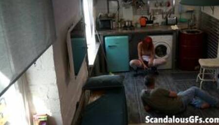 My exgirlfriend gladly swallowing my stepdad's cum after throating his shaft