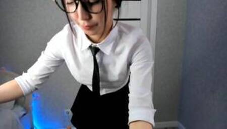 Horny student striptease