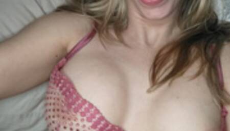 Morning breath yawns pink bra and panty