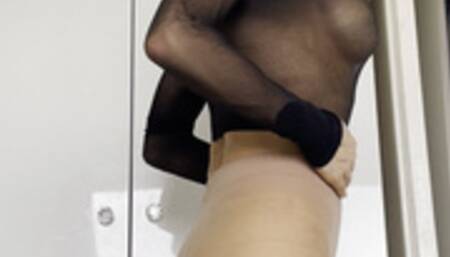 Nylon fetish tights pantyhose feet worship