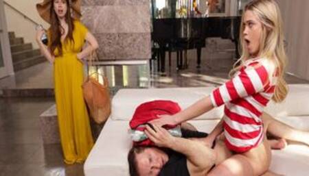 Chloe Rose riding her stepdads huge cock