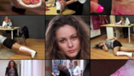 Zuzu Term SLWC Dealing with Her Aching Casted Foot at the Office with Foot Play (in HD 1920X1080)