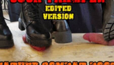 Crushing his Cock in Combat Boots Black Leather - CBT Bootjob with TamyStarly - (Edited Version) - Heeljob, Ballbusting, Femdom, Shoejob, Ball Stomping, Foot Fetish Domination, Footjob, Cock Board, Crush