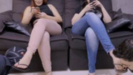 Nara and Maisa completely ignore a pair of foot pervert losers (720 EN-sub)