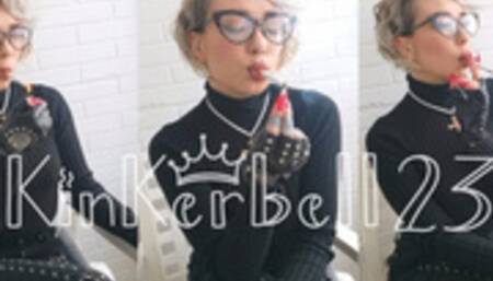 Chain-smoking in Leather gloves