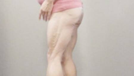 Trying out pink tye dye thong