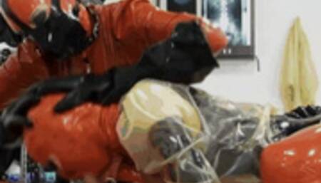 Piss mania in the rubber clinic - The latex patient and his two fetish nurses - Part 1 of 2 - Blowjob at start