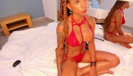 busty ebony changing lingerie