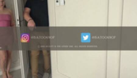 amateur WIFE gives a surprise blowjob