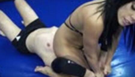 Budapest Wrestling Session - Megan vs Black Grappler, wrestling challenge part one, 1080HD