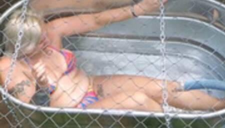Bikini MILF Slut Vivica is Locked in the Tank Tormented with Cold Water SDmp4