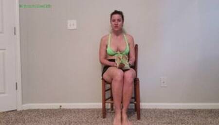 Milf Green heels and barefoot mesmerizing