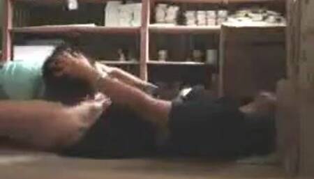 Office secretary getting laid in office floor MMS