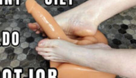 Shiny Oily Dildo Footjob WMV