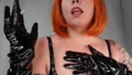 Smoking American Spirit in Vinyl Gloves WMV 1080