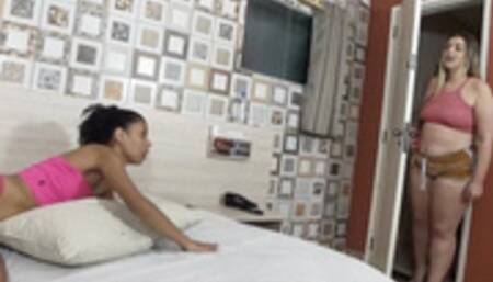 TWO BIG GIRLS FARTING ON SMALL GIRL SLAVE BY TURBINADA, BRITNEY HUNTER AND NATTY CAM BY ALINE FULL HD