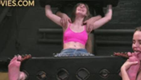 Brittany - First tickling of hypersensitive young cutie - Upper body and feet (FULL HD MP4)