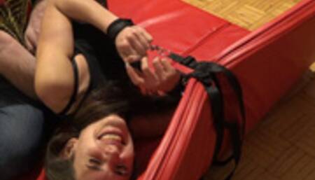 Tickling Ewelina body on the red mat Part 2 Face Up